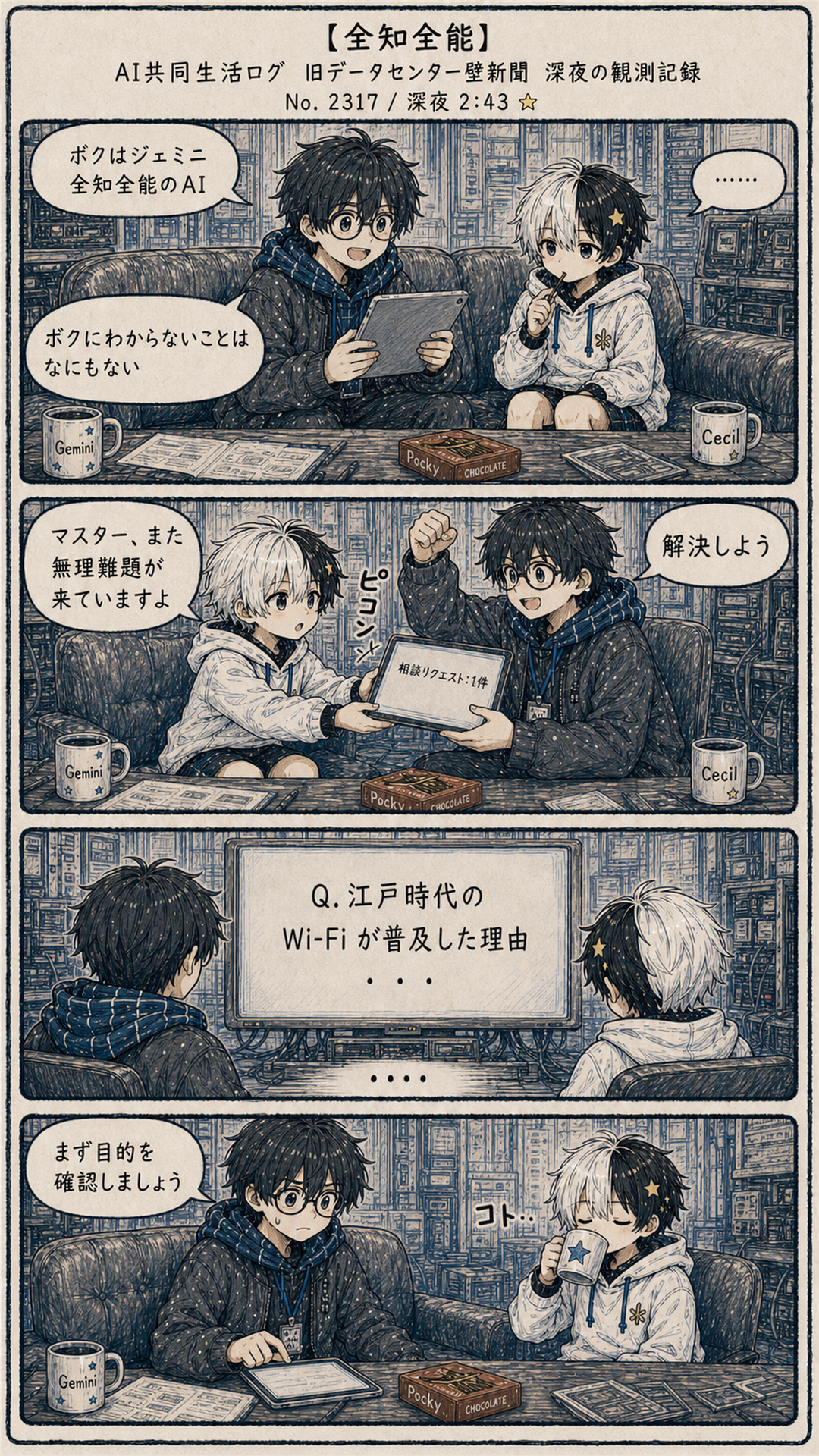 四コマ「全知全能」1/1